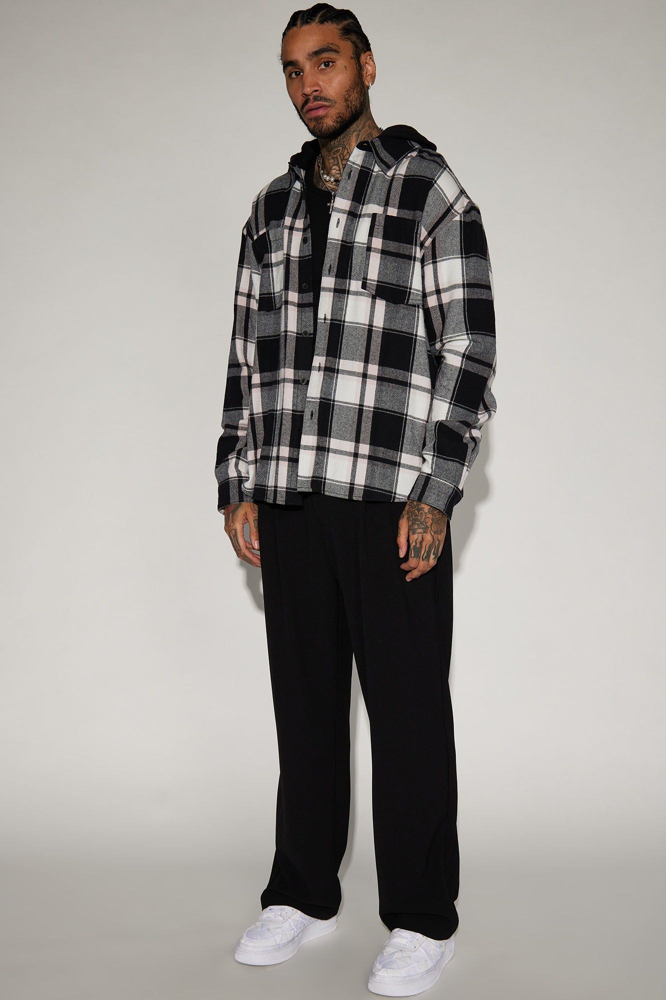 Time Gon Tell Hooded Oversized Shacket - Black/Pink sold by Fashion Nova product image thumbnail 2