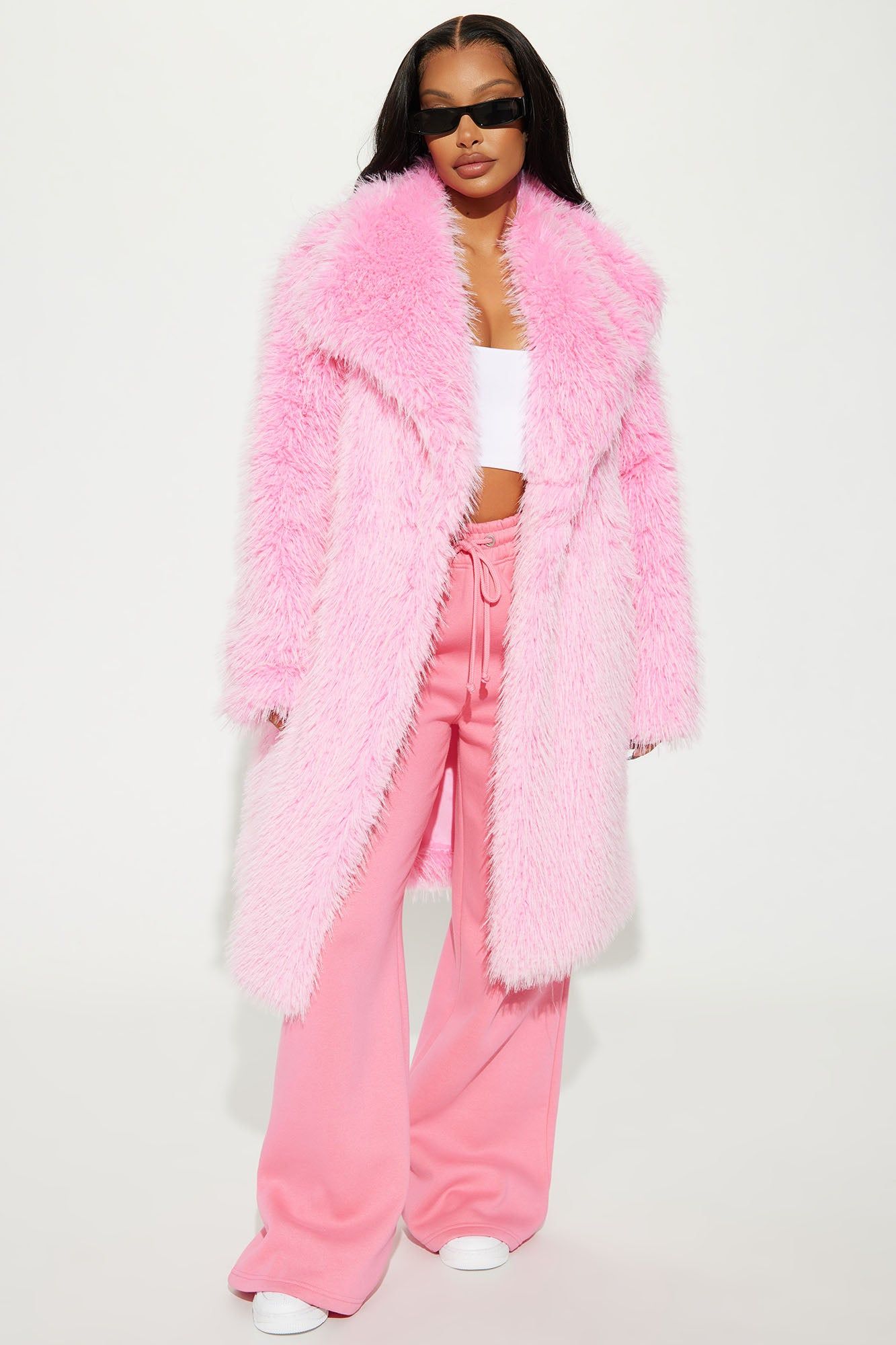 Poppin' Off Faux Fur Coat - Pink sold by Fashion Nova