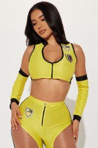 Black Mamba Assassin 3 Piece Costume Set - Black/Yellow sold by Fashion Nova