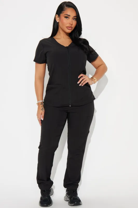 Travel Nurse 4FLEX Uniform Scrub Set - Black sold by Fashion Nova