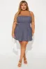 Carmen Pinstripe Mini Dress - Grey sold by Fashion Nova