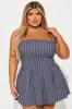 Carmen Pinstripe Mini Dress - Grey sold by Fashion Nova