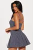 Carmen Pinstripe Mini Dress - Grey sold by Fashion Nova