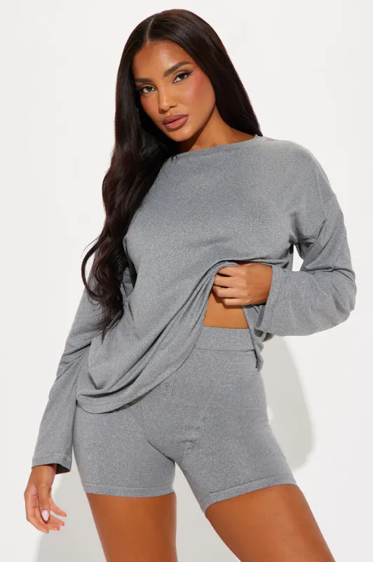 Me And You PJ Boxer Short Set - Heather Grey sold by Fashion Nova
