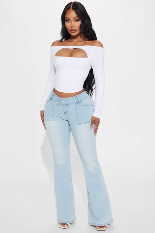 On Display Stretch Bootcut Jeans - Light Wash sold by Fashion Nova