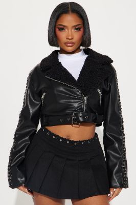 Ride For Me Faux Leather Moto Jacket - Black sold by Fashion Nova