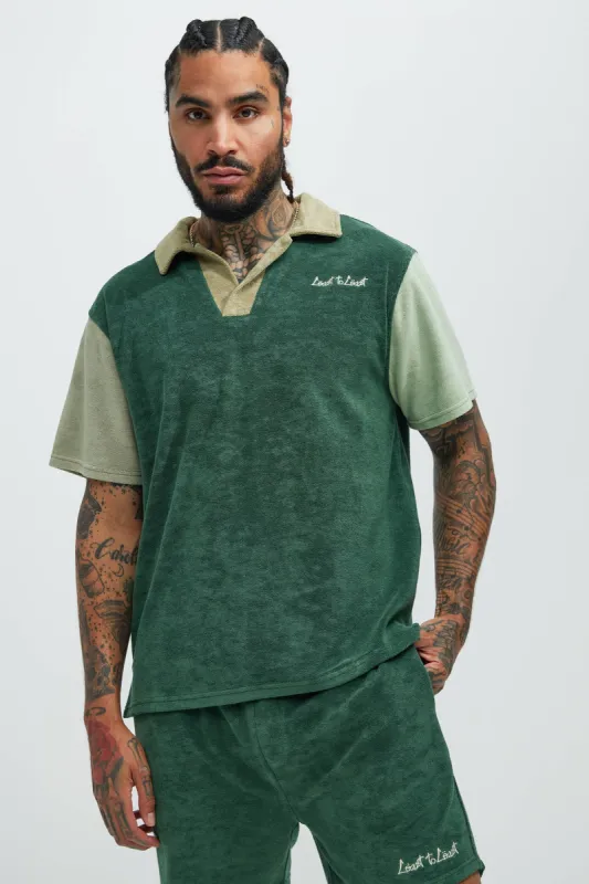 Coast To Coast Short Sleeve Polo - Hunter sold by Fashion Nova