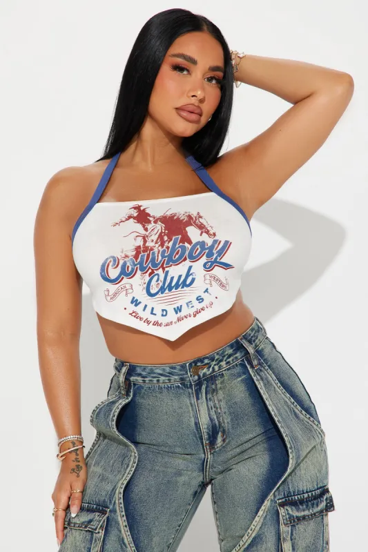 Cowboy Club Halter Top - Ivory sold by Fashion Nova