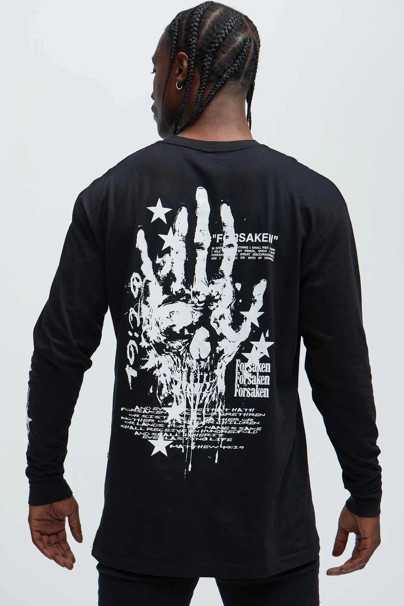 I Am Forsaken Long Sleeve Tee - Black sold by Fashion Nova
