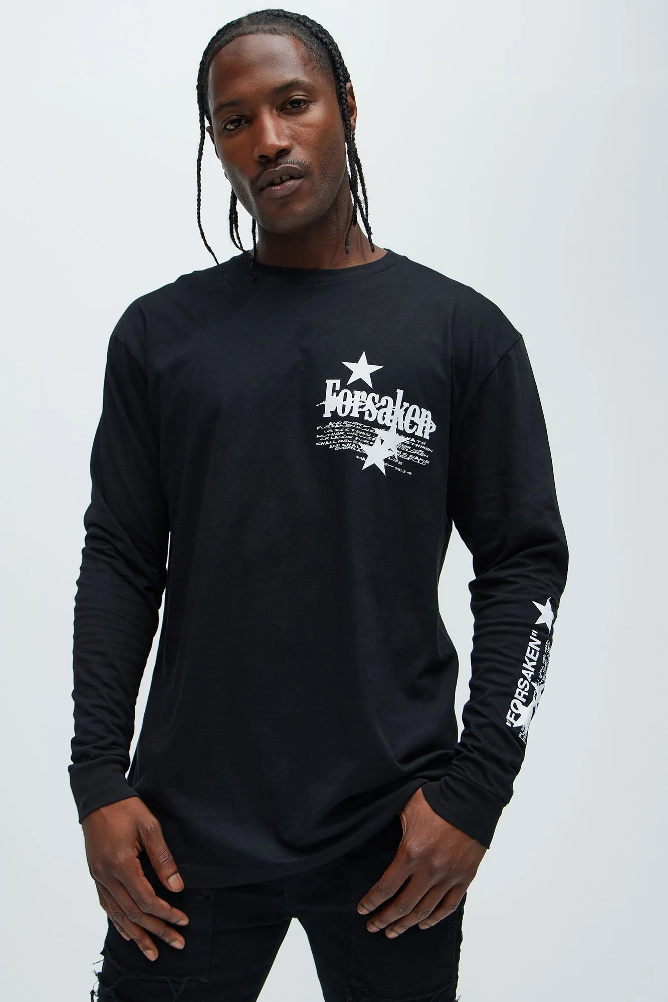 I Am Forsaken Long Sleeve Tee - Black sold by Fashion Nova product image thumbnail 3