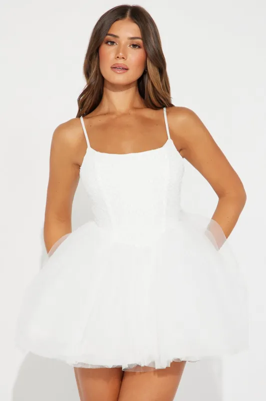 Making My Pointe Tulle Mini Dress - White sold by Fashion Nova