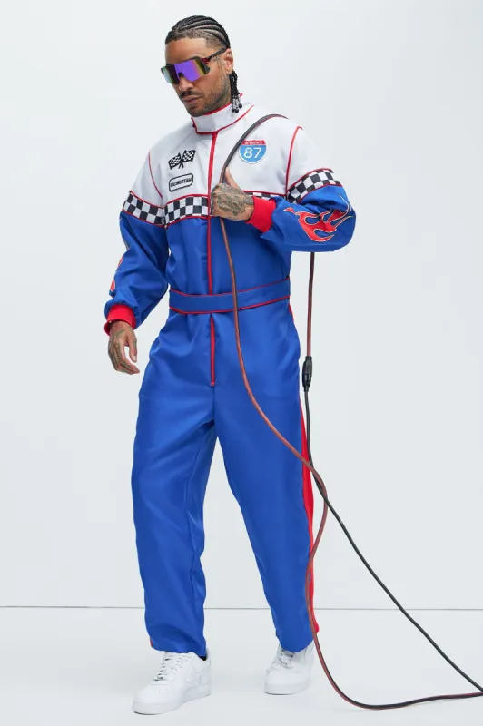 Speedway Racer Costume - Blue/combo sold by Fashion Nova