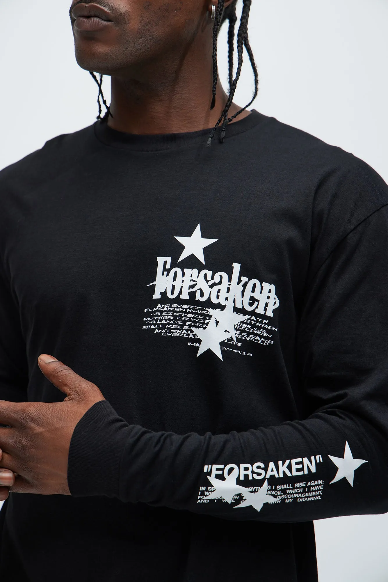 I Am Forsaken Long Sleeve Tee - Black sold by Fashion Nova product image thumbnail 4