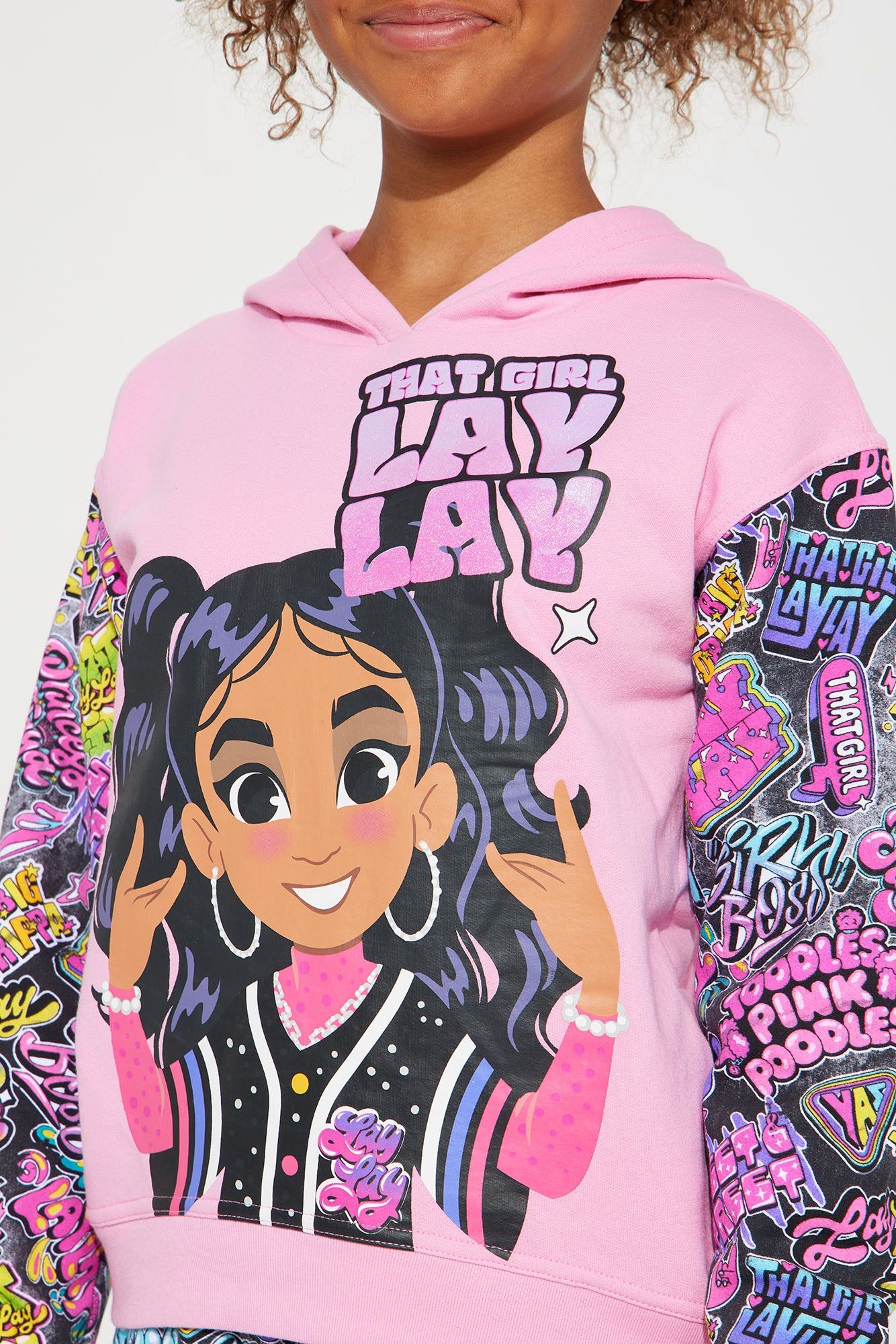 Mini Lay Lay Shining Star Fleece Jogger Set - Pink sold by Fashion Nova product image thumbnail 3