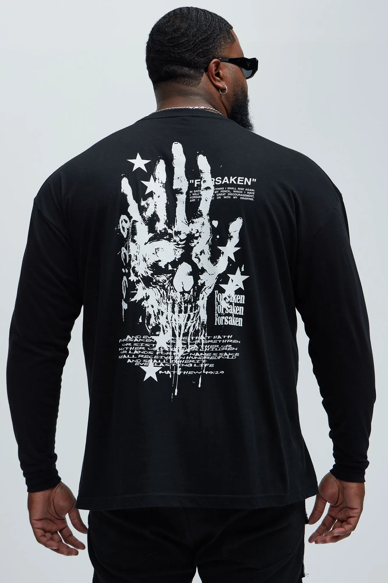 I Am Forsaken Long Sleeve Tee - Black sold by Fashion Nova product image thumbnail 5