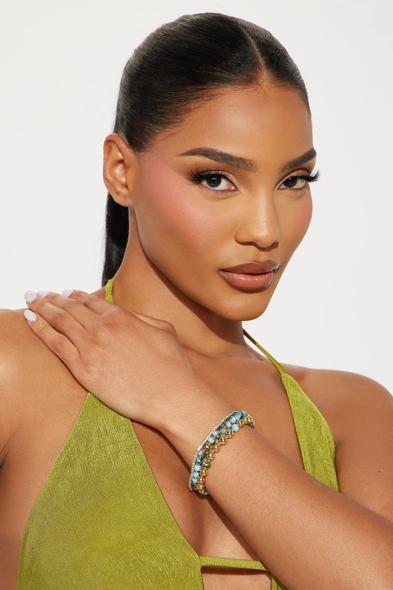 Blutopia 3 Piece Bracelet Set - Blue/Gold sold by Fashion Nova product image thumbnail 2