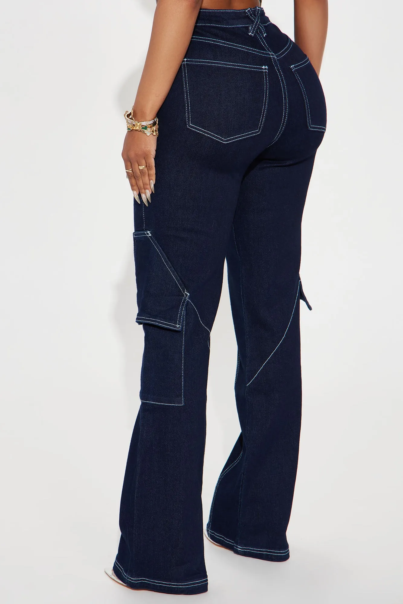 Dedicated To You Stretch Cargo Jeans - Dark Wash sold by Fashion Nova product image thumbnail 3