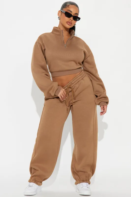Daniela Super Soft Fleece Pant Set - Mocha sold by Fashion Nova