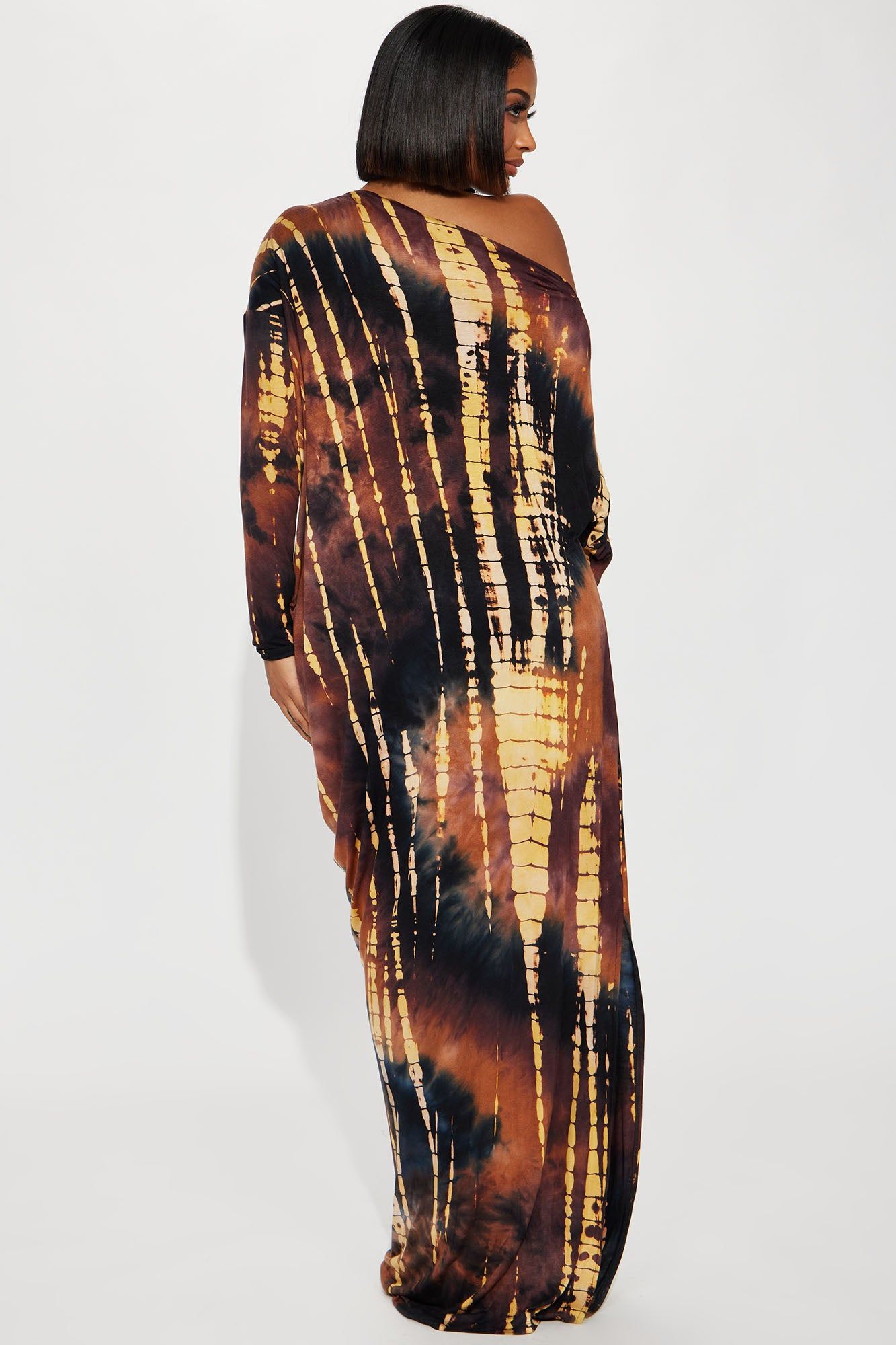 Greta Off Shoulder Maxi Dress - Black/combo sold by Fashion Nova product image thumbnail 3