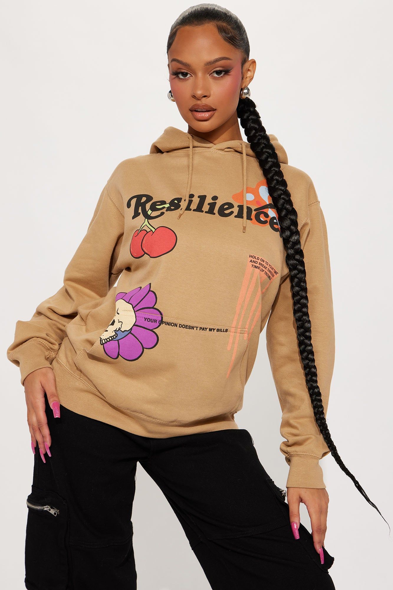 Resilience Graphic Hoodie - Nude sold by Fashion Nova
