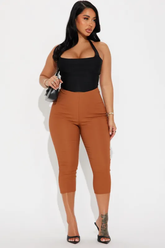 Just A Girl Capri Pant - Camel sold by Fashion Nova