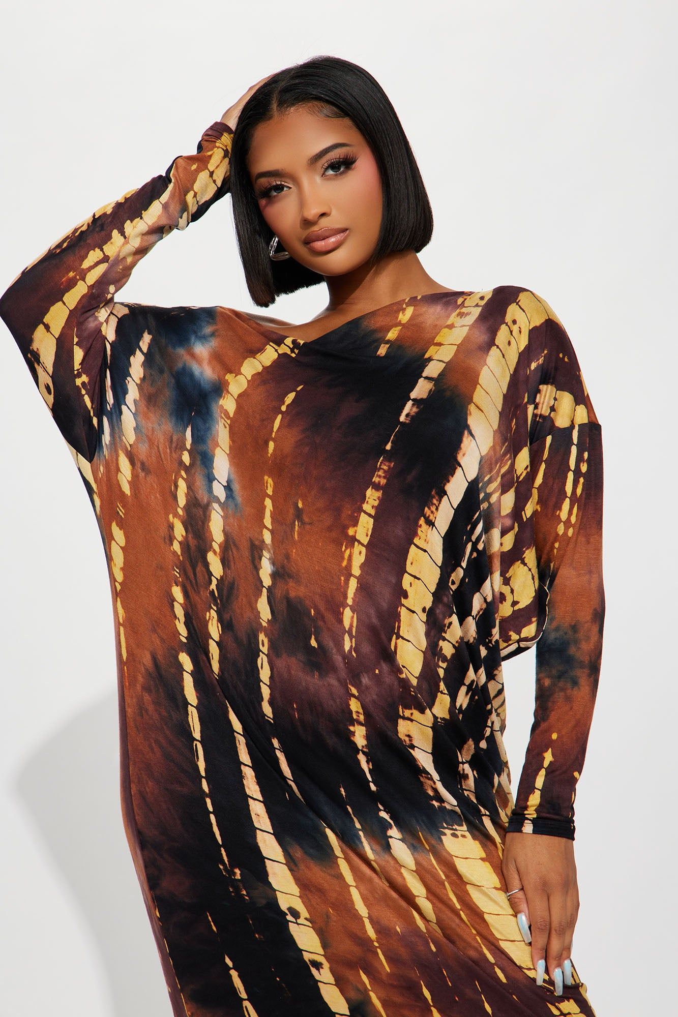 Greta Off Shoulder Maxi Dress - Black/combo sold by Fashion Nova product image thumbnail 2