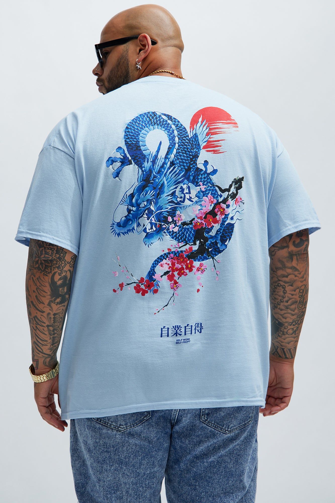 Self Worth Short Sleeve Tee - Light Blue sold by Fashion Nova product image thumbnail 5