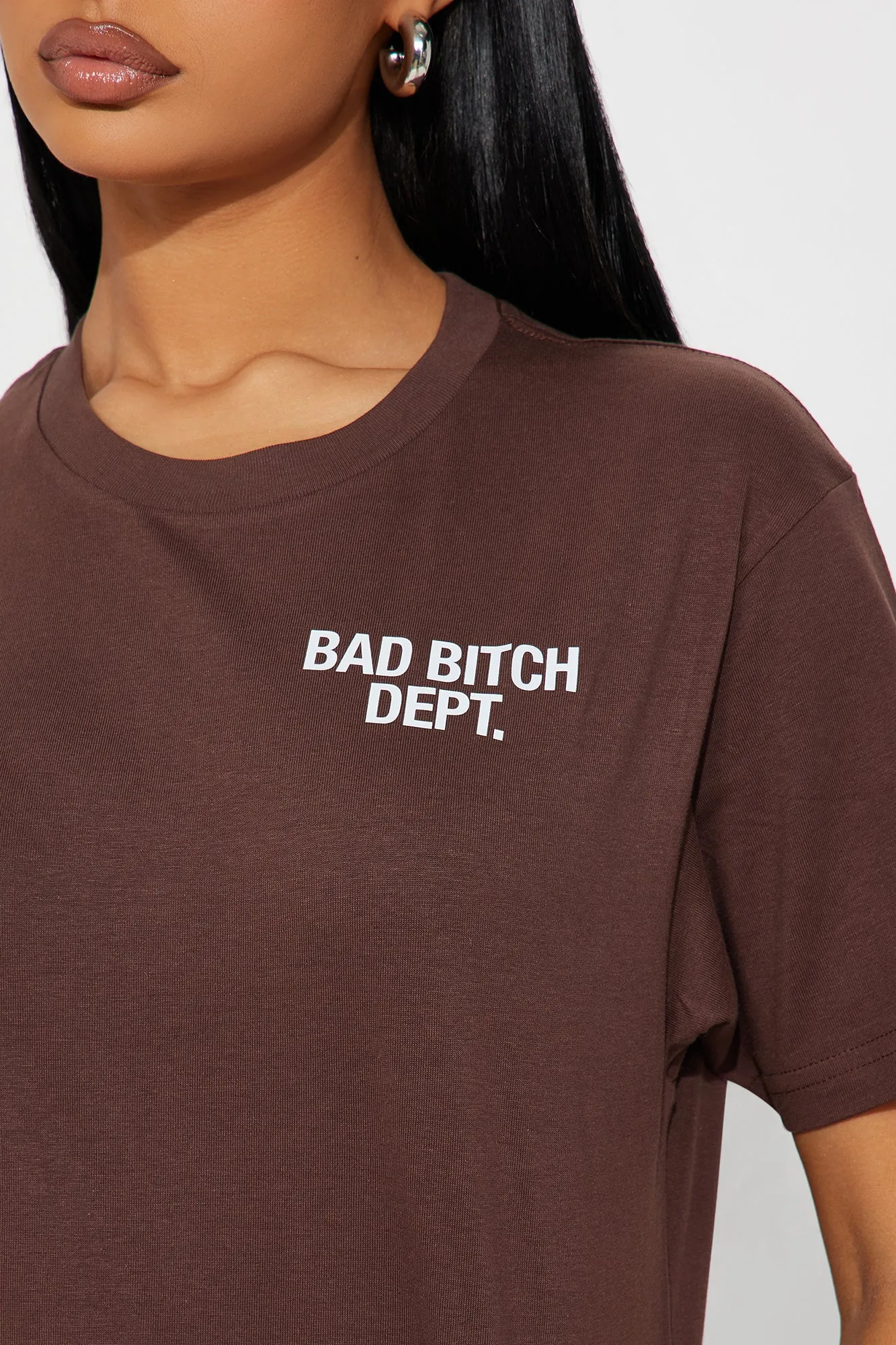 Member Of The Bad Bitch Dept Tee - Brown sold by Fashion Nova product image thumbnail 3