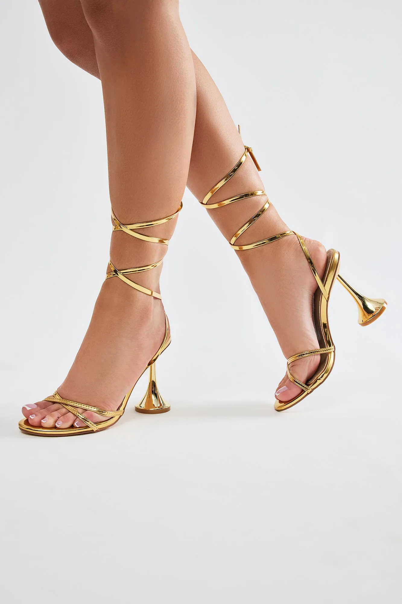 Blind Love Wrap Up Heels - Gold sold by Fashion Nova product image thumbnail 2