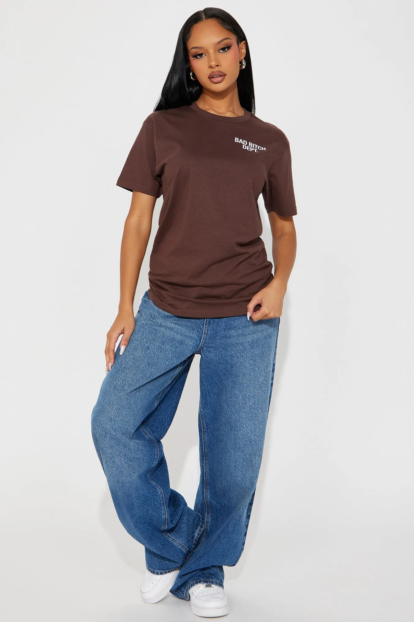 Member Of The Bad Bitch Dept Tee - Brown sold by Fashion Nova product image thumbnail 2
