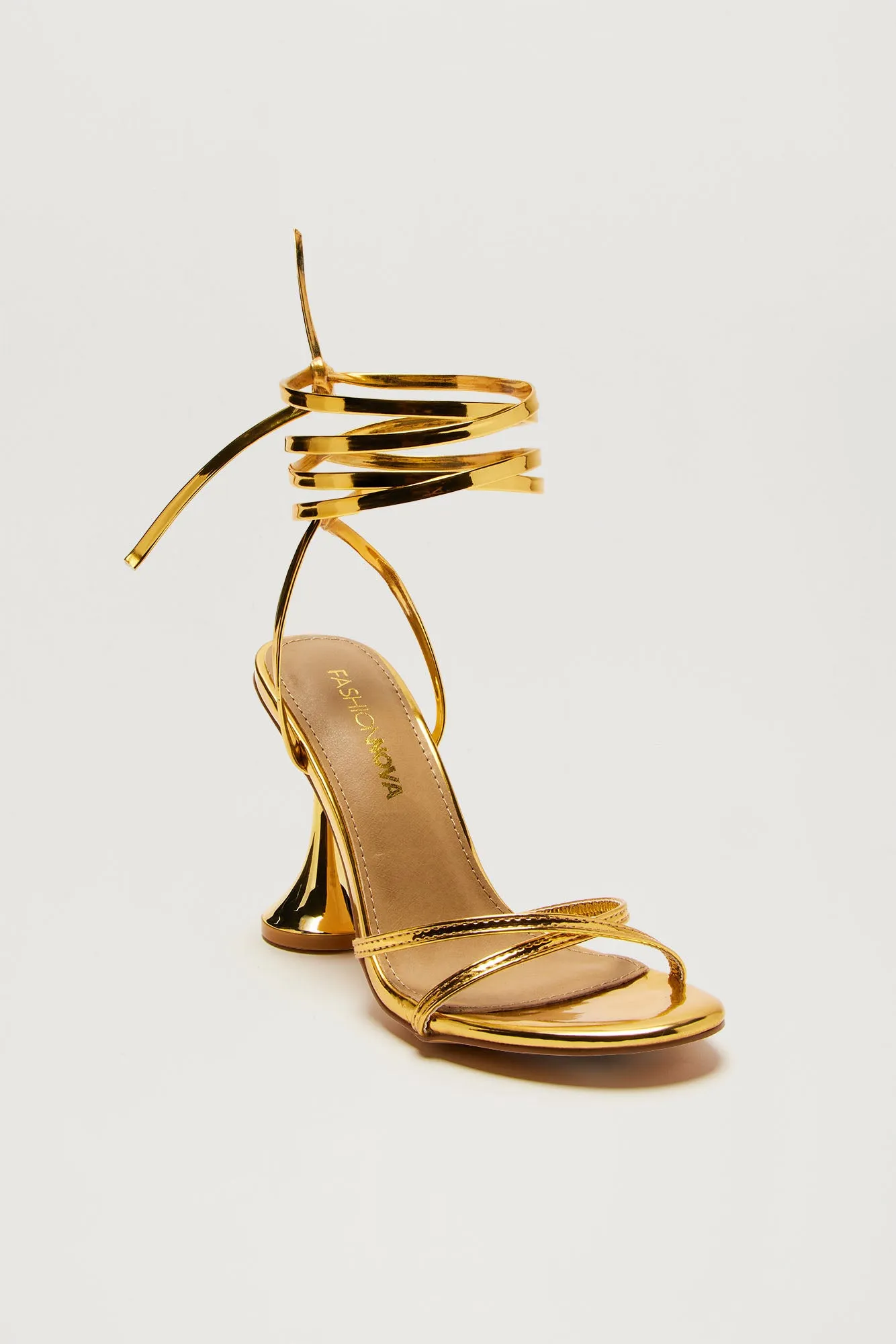Blind Love Wrap Up Heels - Gold sold by Fashion Nova product image thumbnail 3