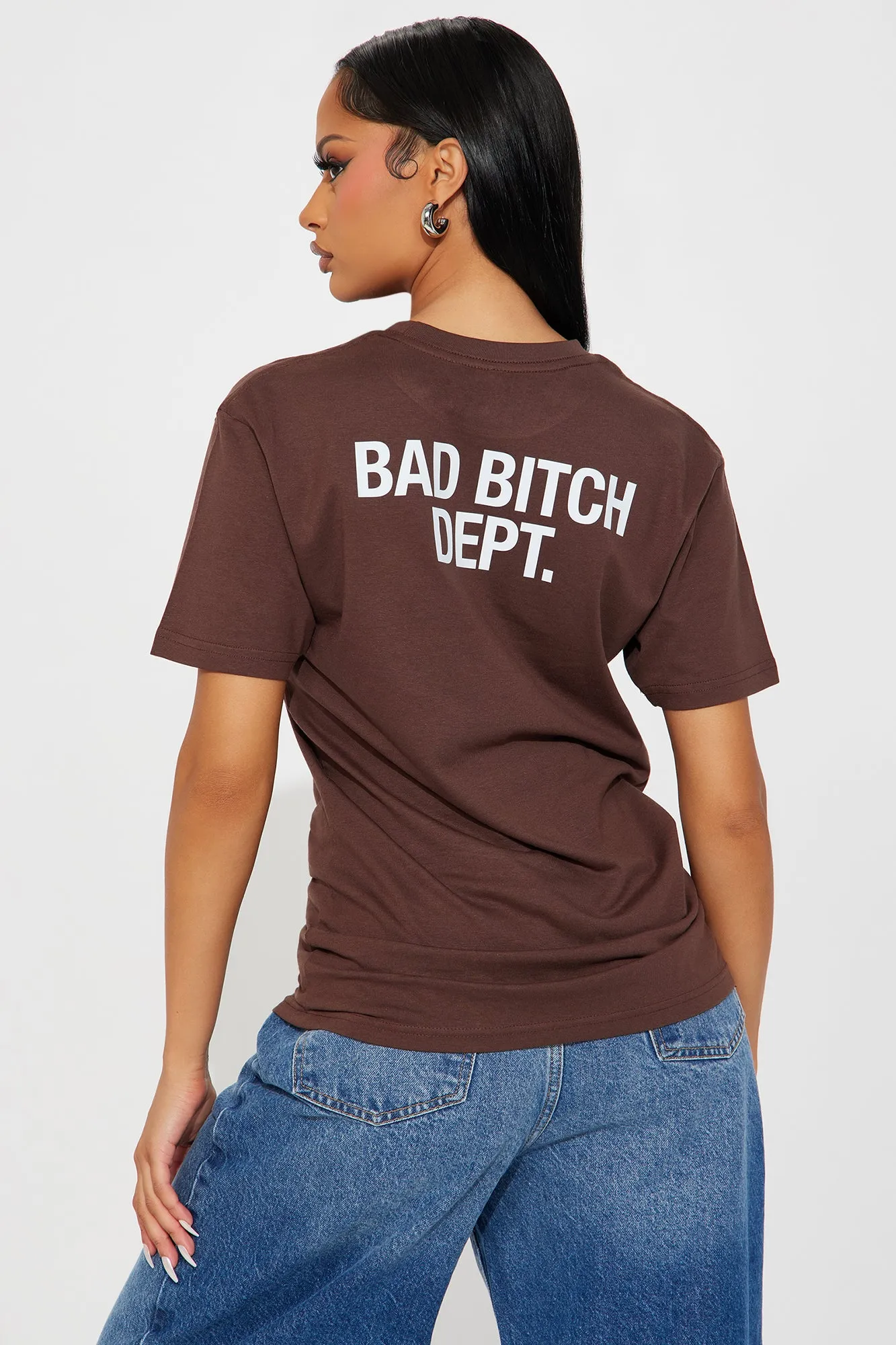 Member Of The Bad Bitch Dept Tee - Brown sold by Fashion Nova product image thumbnail 4