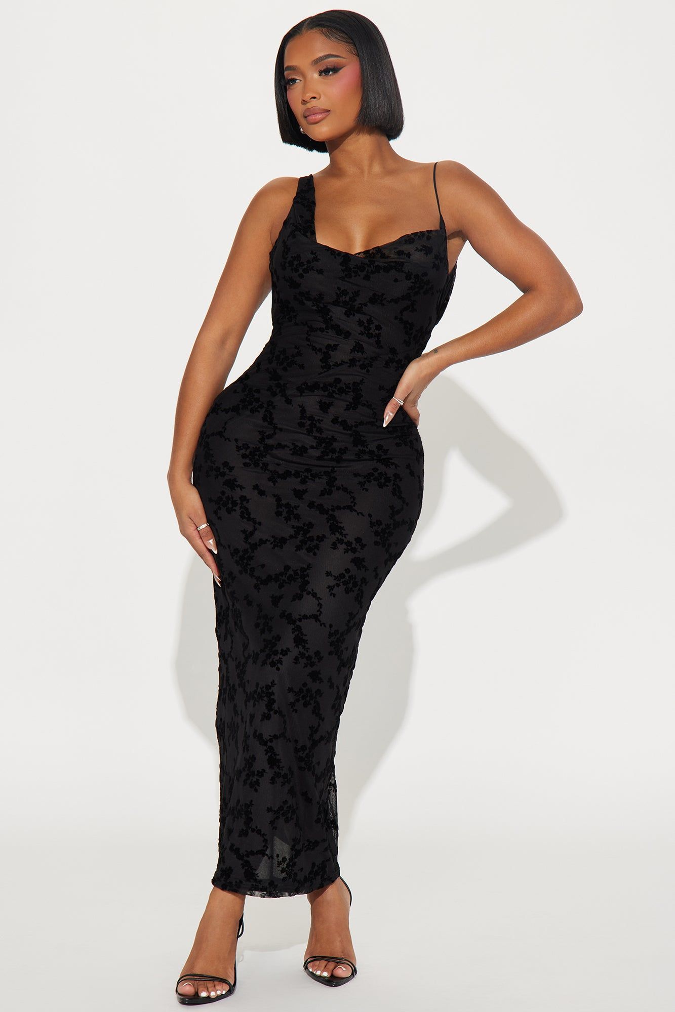 Sarah Mesh Maxi Dress - Black sold by Fashion Nova