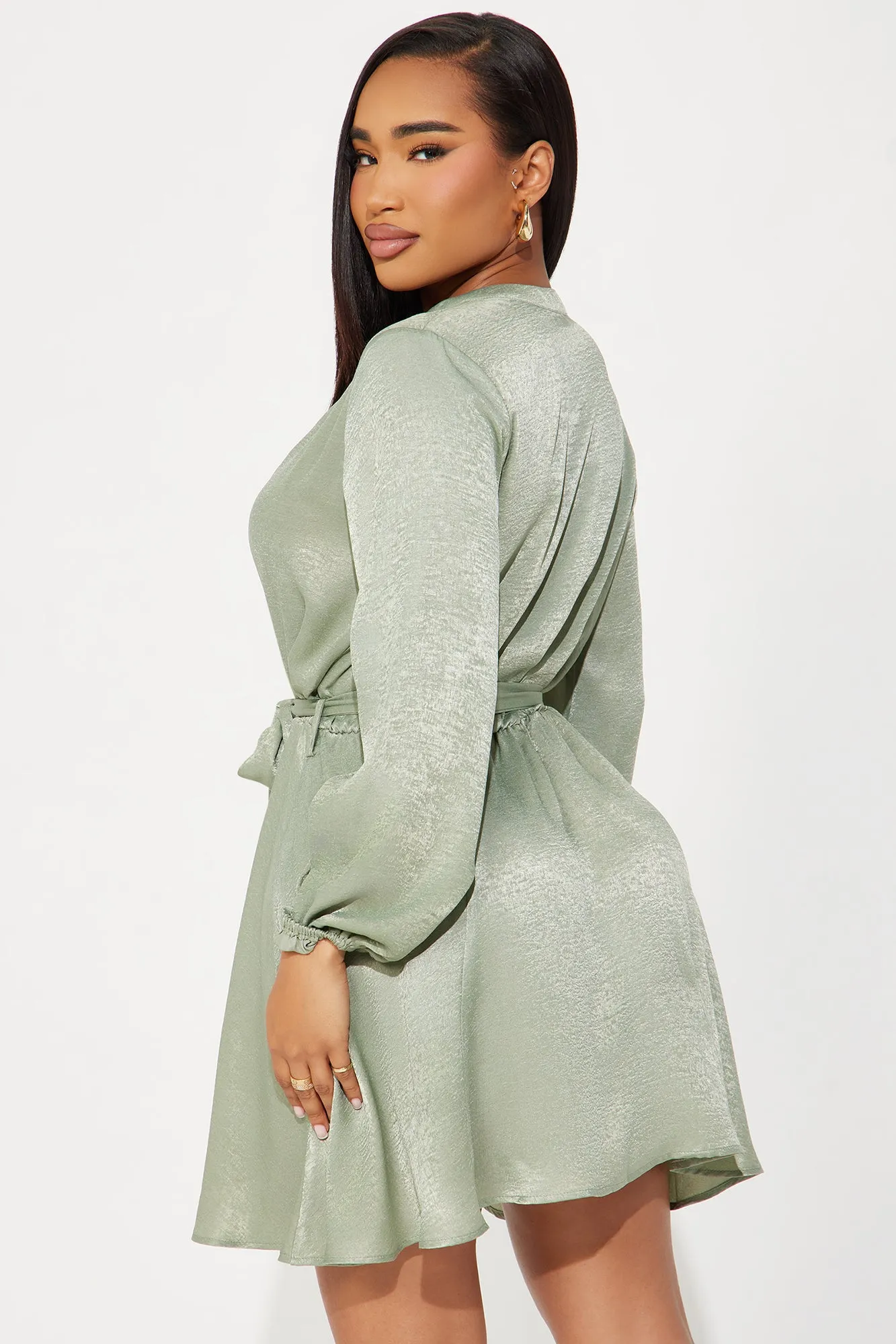 Boardroom Beauty Mini Shirt Dress - Sage sold by Fashion Nova product image thumbnail 3