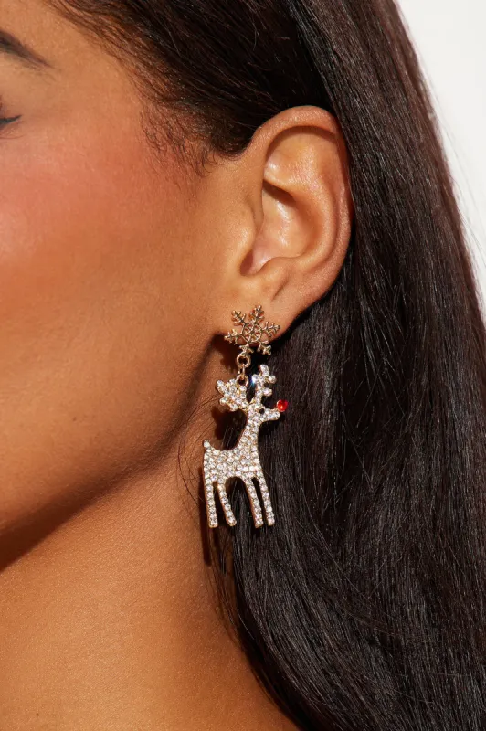 I Hear The Reindeers Earrings   - Gold sold by Fashion Nova