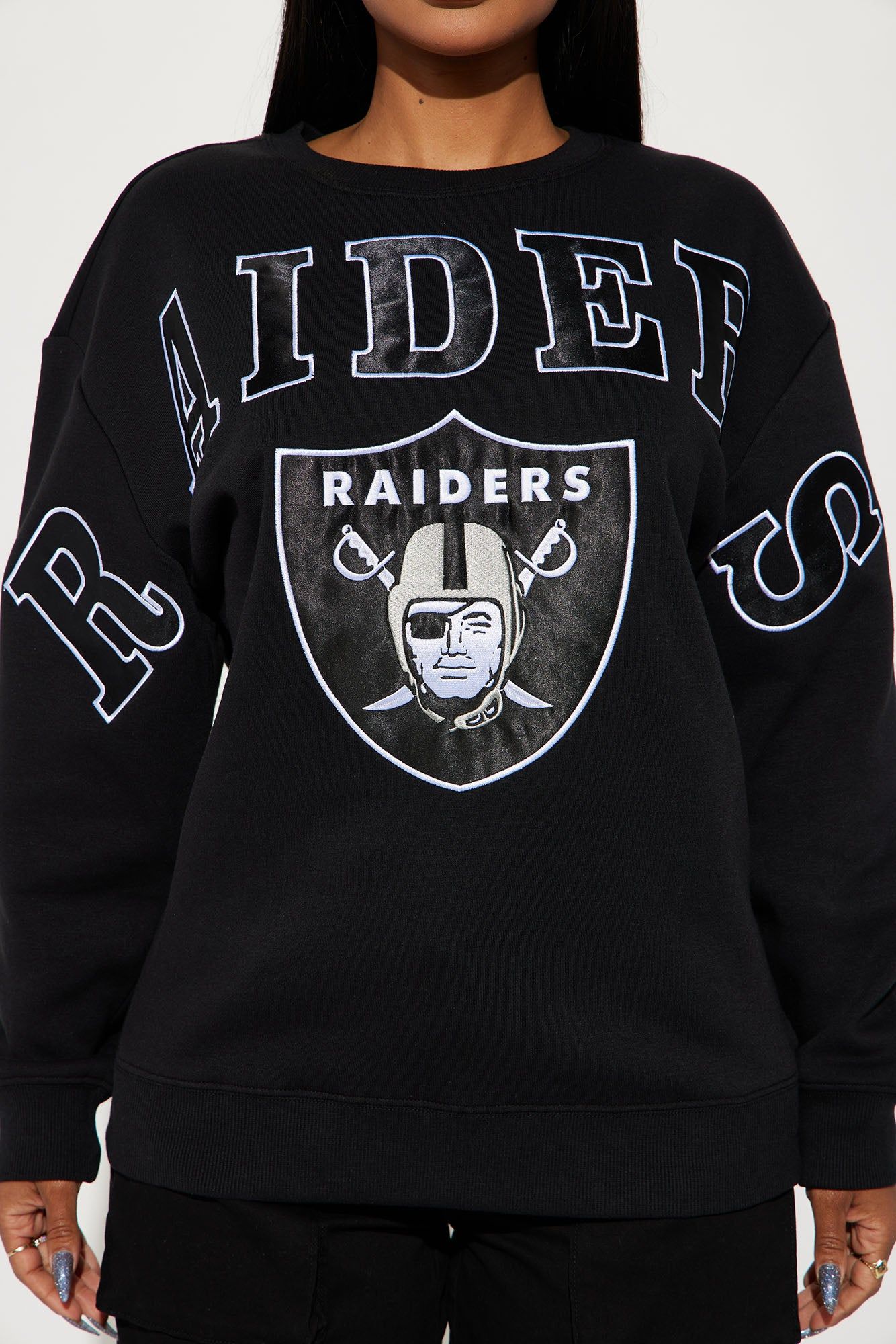 Raiders Crew Neck Sweatshirt - Black sold by Fashion Nova product image thumbnail 3