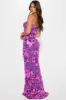 Exquisite Flower Sequin Gown - Purple/combo sold by Fashion Nova