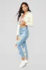 Fuzzy Love Button Crop Jacket - Ivory sold by Fashion Nova