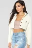 Fuzzy Love Button Crop Jacket - Ivory sold by Fashion Nova