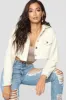 Fuzzy Love Button Crop Jacket - Ivory sold by Fashion Nova