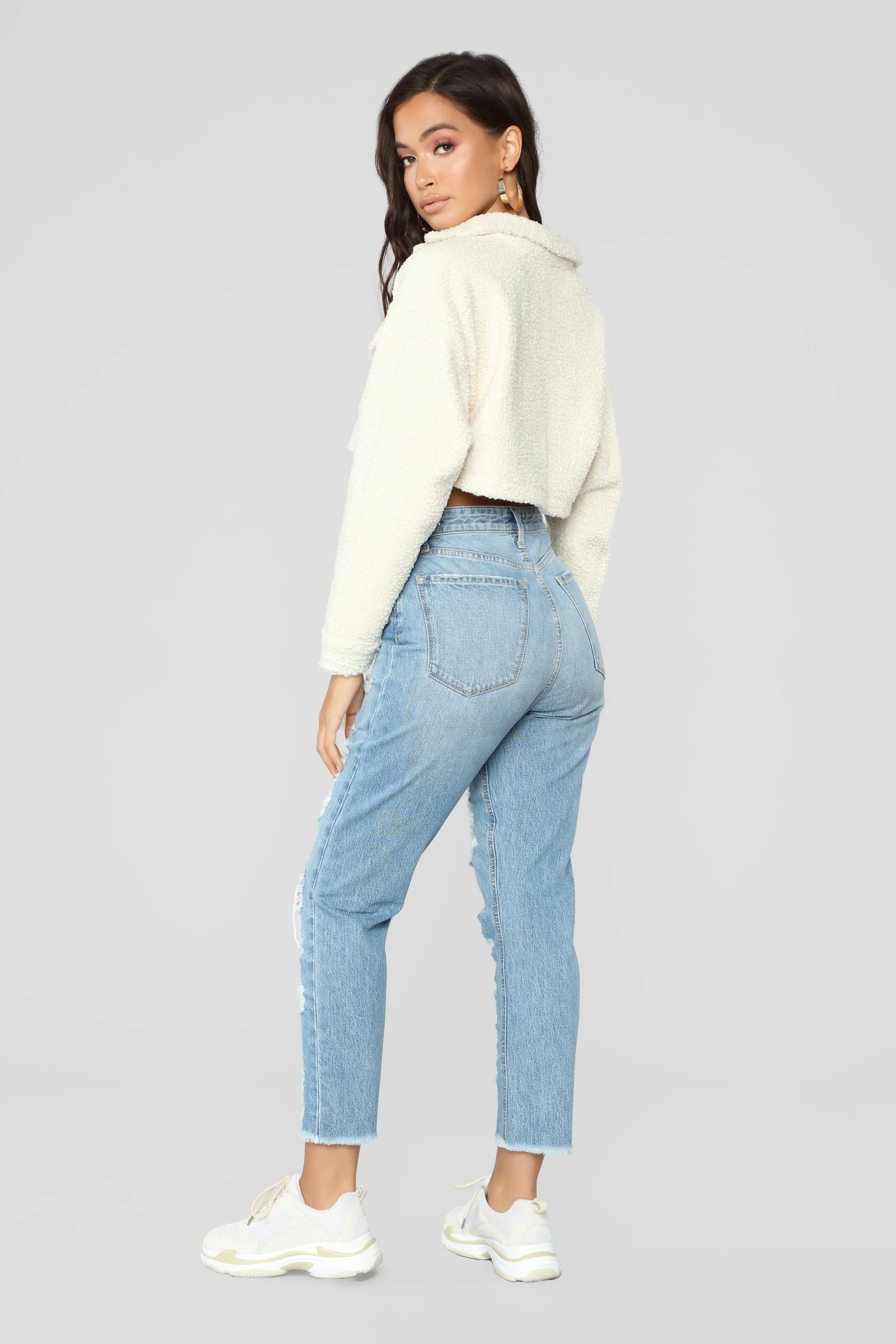 Fuzzy Love Button Crop Jacket - Ivory sold by Fashion Nova product image thumbnail 5