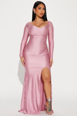 Kellie Tricot Gown - Pink sold by Fashion Nova