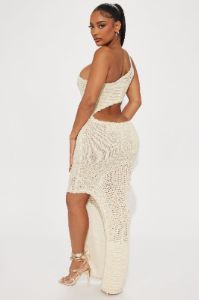 Maya Knit Maxi Dress - Cream/combo sold by Fashion Nova