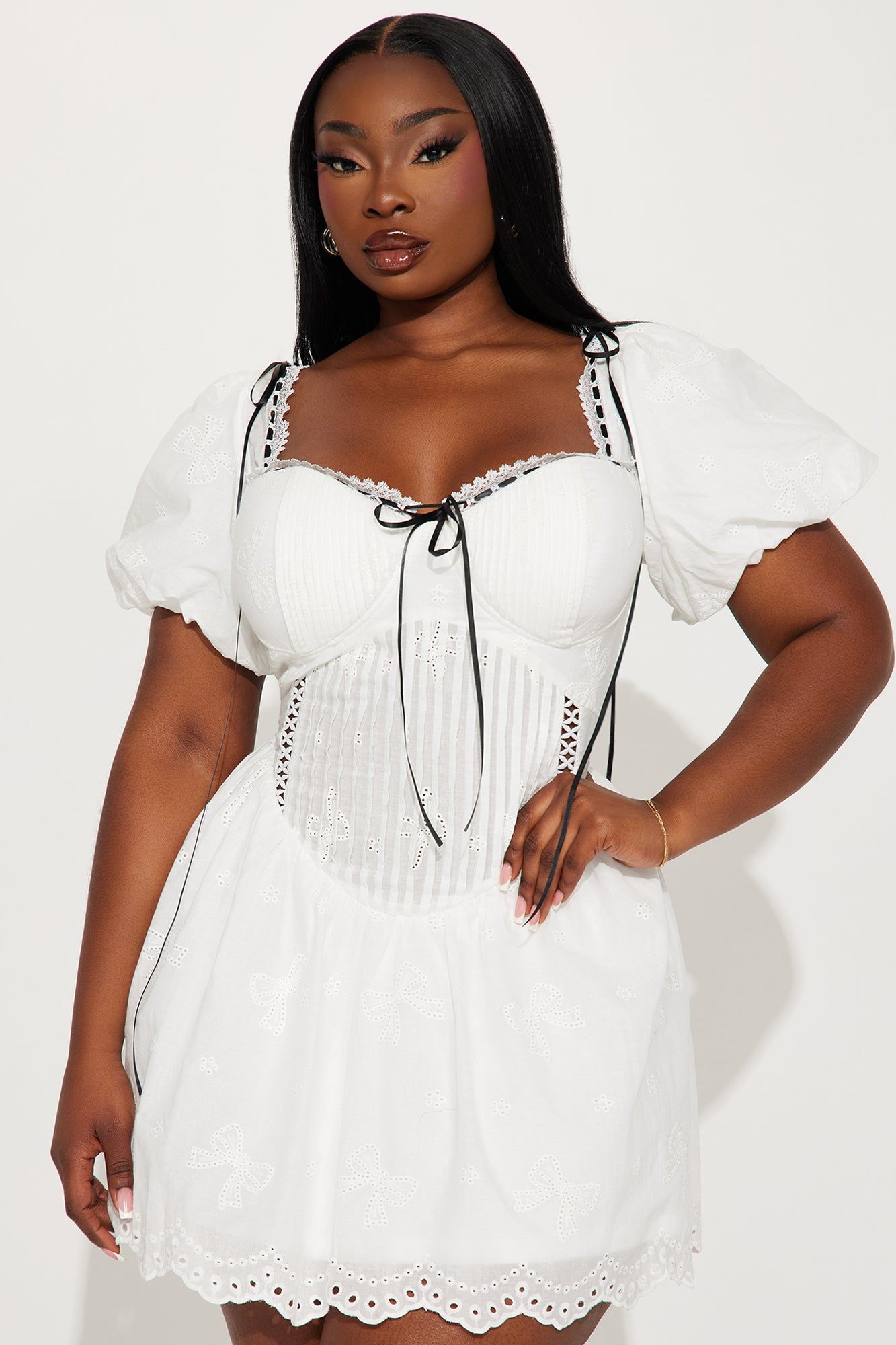 Aliza Ribbon Mini Dress - White sold by Fashion Nova product image thumbnail 4