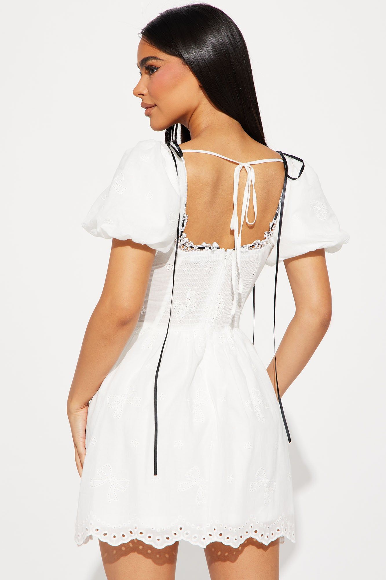 Aliza Ribbon Mini Dress - White sold by Fashion Nova product image thumbnail 3