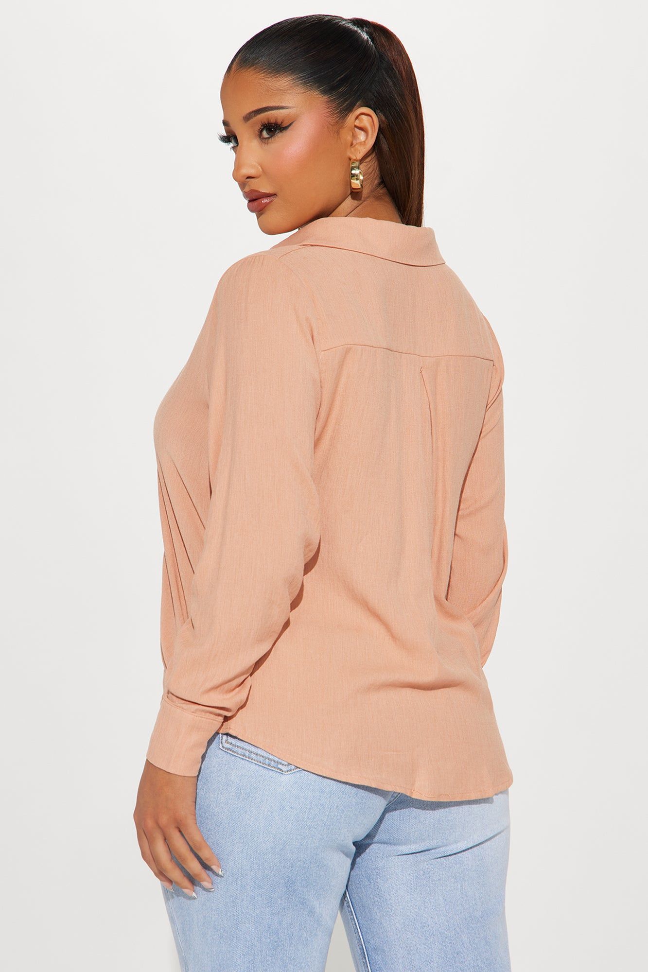 Justine Linen Shirt - Tan sold by Fashion Nova product image thumbnail 3