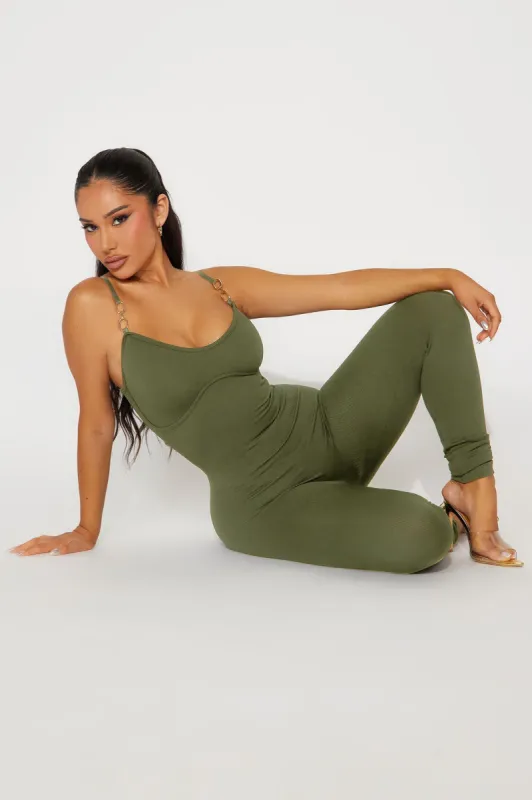 Melody Seamless Jumpsuit - Olive sold by Fashion Nova