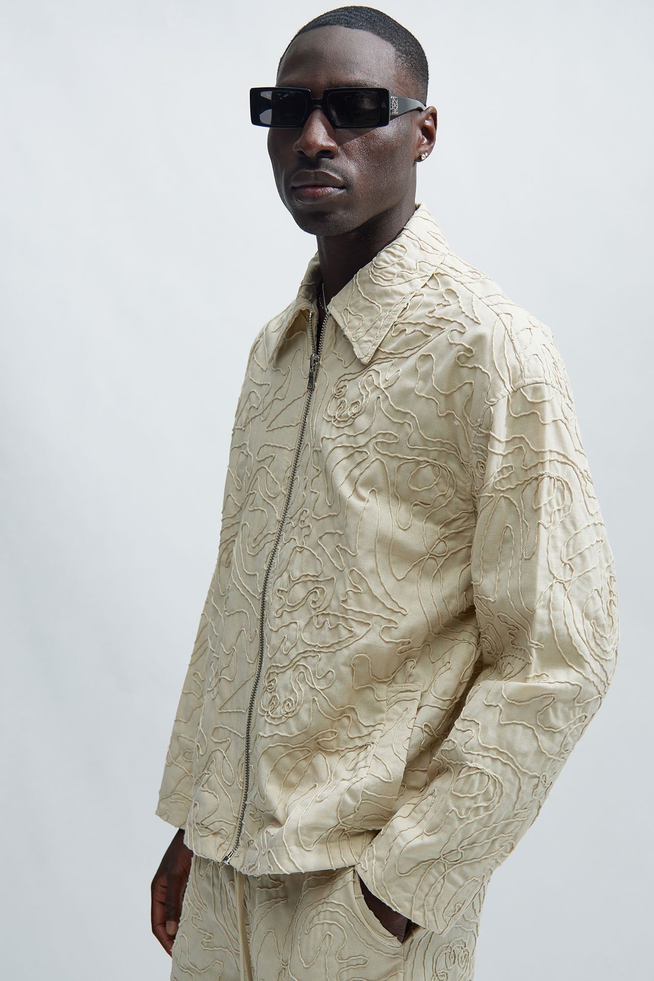Vintage 90s 00s Linen Jacket / Large Utility Style Work