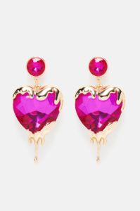 Bleeding Love Earrings - Gold/Pink sold by Fashion Nova