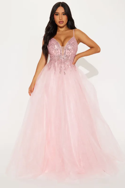 Fairy Tale Princess Maxi Dress - Blush sold by Fashion Nova